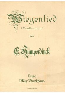 Partition complète, Cradle Song, Wiegenlied, F major, Humperdinck, Engelbert