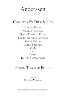 Partition flûte 1, Concerto Ex D# a 8 stim, D major, Anderssen