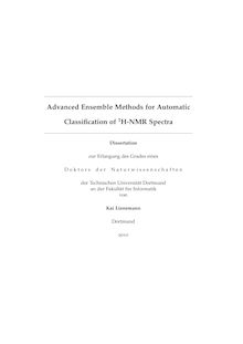Advanced ensemble methods for automatic classification of _1hn1H-NMR spectra [Elektronische Ressource] / von Kai Lienemann