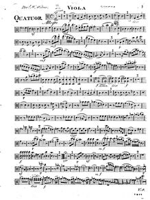 Partition viole de gambe, Piano quatuor en C major, Quatuor pour piano forte avec violon, viola & violoncelle, oeuvre XXII.