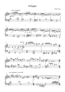 Partition Complete partition de piano, Eclogue pour orchestre, Costa, Fabio