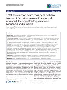 Total skin electron beam therapy as palliative treatment for cutaneous manifestations of advanced, therapy-refractory cutaneous lymphoma and leukemia