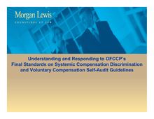 Understanding and Responding to OFCCP s Final Standards on Systemic  Compensation Discrimination and