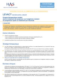 LEVACT - Synthèse d avis LEVACT LNH - CT-8297