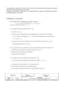 Sujet du bac S 2003: Mathématique Spécialité