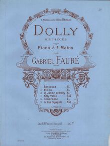 Partition couverture couleur, Dolly , Op.56, Six pièces pour piano à 4 mains