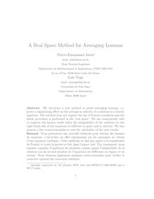 A Real Space Method for Averaging Lemmas