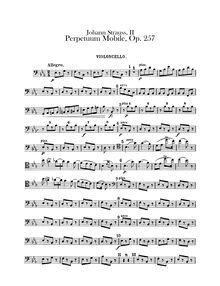 Partition violoncelles, Perpetuum Mobile, Op.257, Perpetuum mobile, Ein Musikalischer Scherz