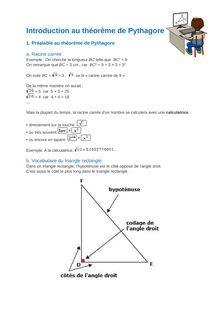 Introduction au théorème de Pythagore
