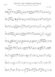 Partition basson, 15 Short Trios, 15 Petits Trios pour 2 Violons et Violoncelle