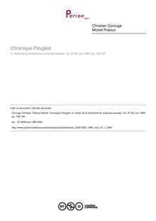 Chronique Peugeot - article ; n°1 ; vol.57, pg 108-128