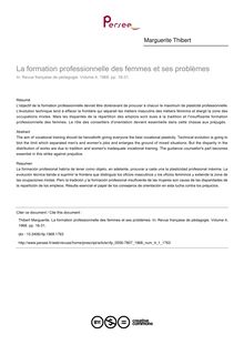 La formation professionnelle des femmes et ses problèmes - article ; n°1 ; vol.4, pg 18-31