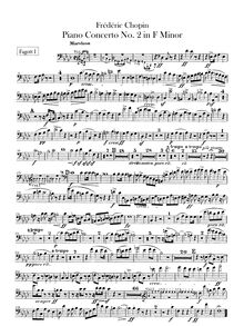 Partition basson 1, 2, Piano Concerto No.2, F minor, Chopin, Frédéric