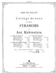 Partition No 1 - Piano 1, Feramors, Rubinstein, Anton