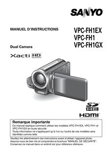 Notice Caméra vidéo numérique Sanyo  VPC-FH1EX