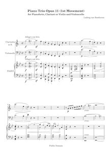 Partition , Allegro con brio, Piano Trio No.4, Op.11, Gassenhauer