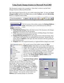 Word 2003 Track Changes Tutorial
