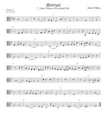 Partition ténor viole de gambe 3, alto clef, madrigaux - Set 1, Wilbye, John