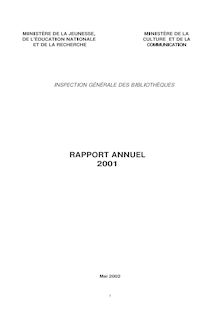 Rapport annuel 2001 de l Inspection générale des bibliothèques