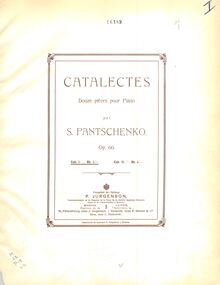 Partition couverture couleur, Catalectes, Op.60, Douze pieces pour piano
