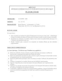 Plan De Cours - MEC2115 A2009 A 