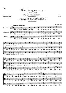 Partition complète, Bardengesang, D.147, Bard s Song, Schubert, Franz