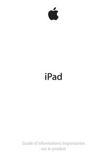 iPad : Guide d’informations importantes sur le produit