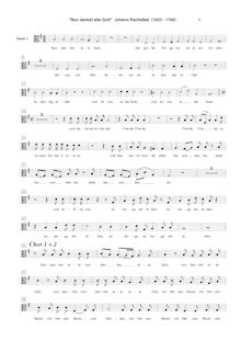 Partition chœur 1: ténor 1 , partie [C3 clef], Nun danket alle Gott