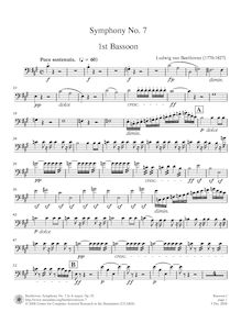Partition basson 1, Symphony No.7, A major, Beethoven, Ludwig van
