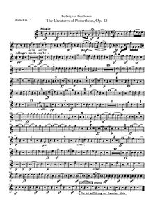 Partition cor 1, 2 (en C)Alternate parties en F, Die Geschöpfe des Prometheus Op.43