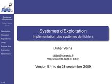Systèmes d Exploitation - Implémentation des systèmes de fichiers