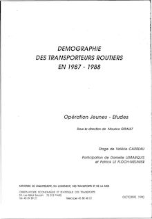 Démographie des transporteurs routiers en 1987-1988.