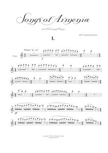 Partition flûte , partie, chansons of Armenia, pour flûte et Piano