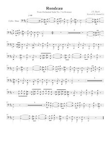 Partition violoncelles / Basses,  No.2, Overture, B minor, Bach, Johann Sebastian