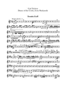 Partition trompette 1, 2, 3 (en F), Masquerade, Maskarade, Nielsen, Carl