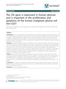 The Zfx gene is expressed in human gliomas and is important in the proliferation and apoptosis of the human malignant glioma cell line U251