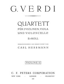 Partition violon 2, corde quatuor, String quartet in e minor, E minor