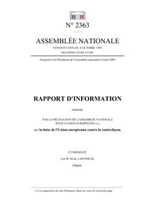 Rapport d information déposé par la Délégation de l Assemblée nationale pour l Union européenne sur la lutte de l Union européenne contre la contrefaçon