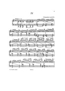 Partition , Allegro, 4 Etudes pour Piano, Op.44, Quatre études pour Piano, Op. 44 par Felix Blumenfeld