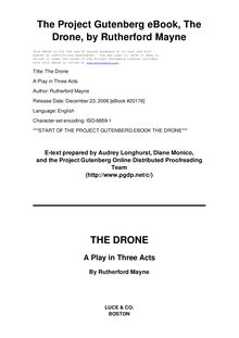 The Drone - A Play in Three Acts