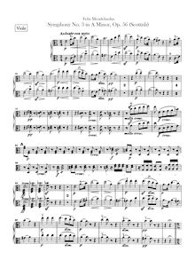 Partition viole de gambe, Symphony No.3 en A minor, Sinfonie Nr.3 in a-Moll "Schottische"