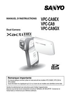 Notice Caméra vidéo numérique Sanyo  VPC-CA9EX