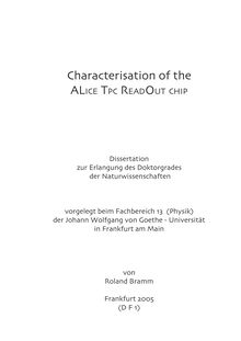 Characterisation of the ALice Tpc readout chip [Elektronische Ressource] / von Roland Bramm