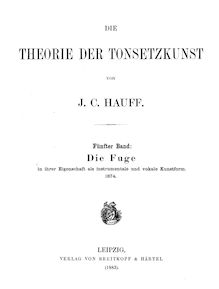 Partition Volume 5 - Segment 1, Die Theorie der Tonsetzkunst, Hauff, Johann Christian