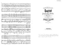 Partition complète et parties, Piano quatuor, (Preis-)Quartett (Es) f. Pfte, V., Vla u. Vcello.
