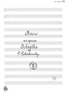 Partition complète, Iolanta, Iolanthe ; Иоланта, Tchaikovsky, Pyotr par Pyotr Tchaikovsky