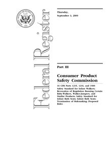 Safety Standard for Infant Walkers, 16 CFR Part 1216  – COMMENT REQUEST , September 3, 2009 (1508)