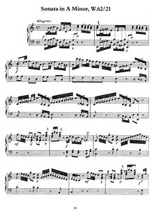 Partition complète, Sonata en A minor, Wq.62/21 (H.131), Bach, Carl Philipp Emanuel