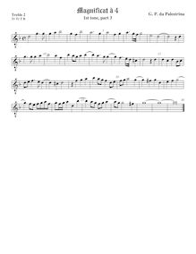 Partition aigu 2 viole de gambe, octave aigu clef, Magnificat Primi Toni par Giovanni Pierluigi da Palestrina