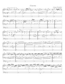 Partition CIacona en F minor, T. 206, Pachelbel, Johann